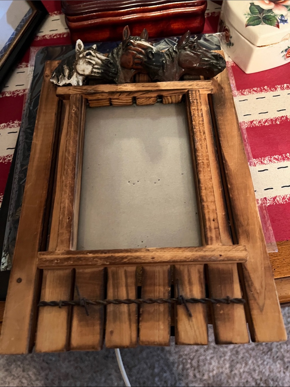 Rustic Horse Head Wooden Photo Frame - Unbranded - Brown